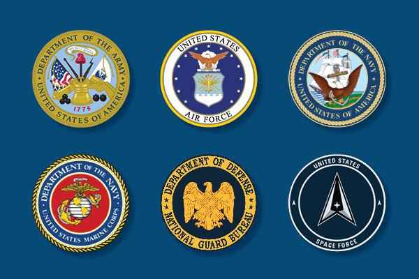 6 military department seals
